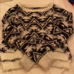 Gently Worn Wet Seal Black and White Sweater